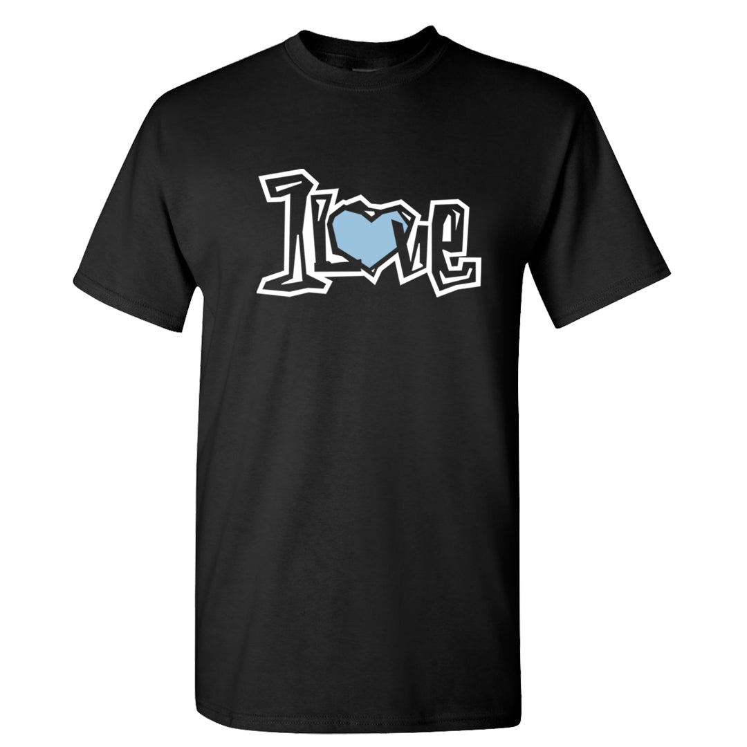 Blue Grey 13s T Shirt | 1 Love, Black
