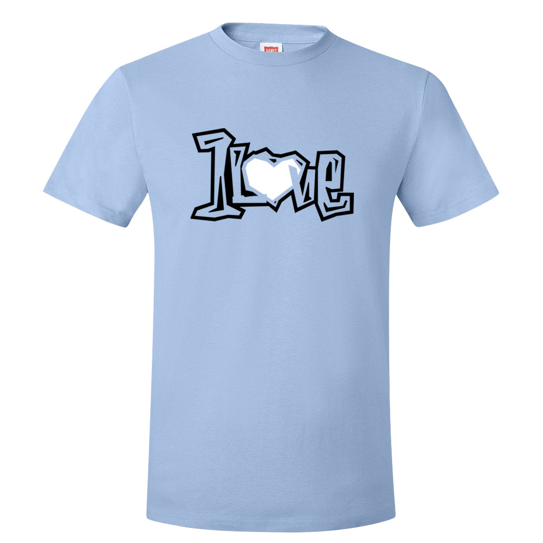 Blue Grey 13s T Shirt | 1 Love, Light Blue