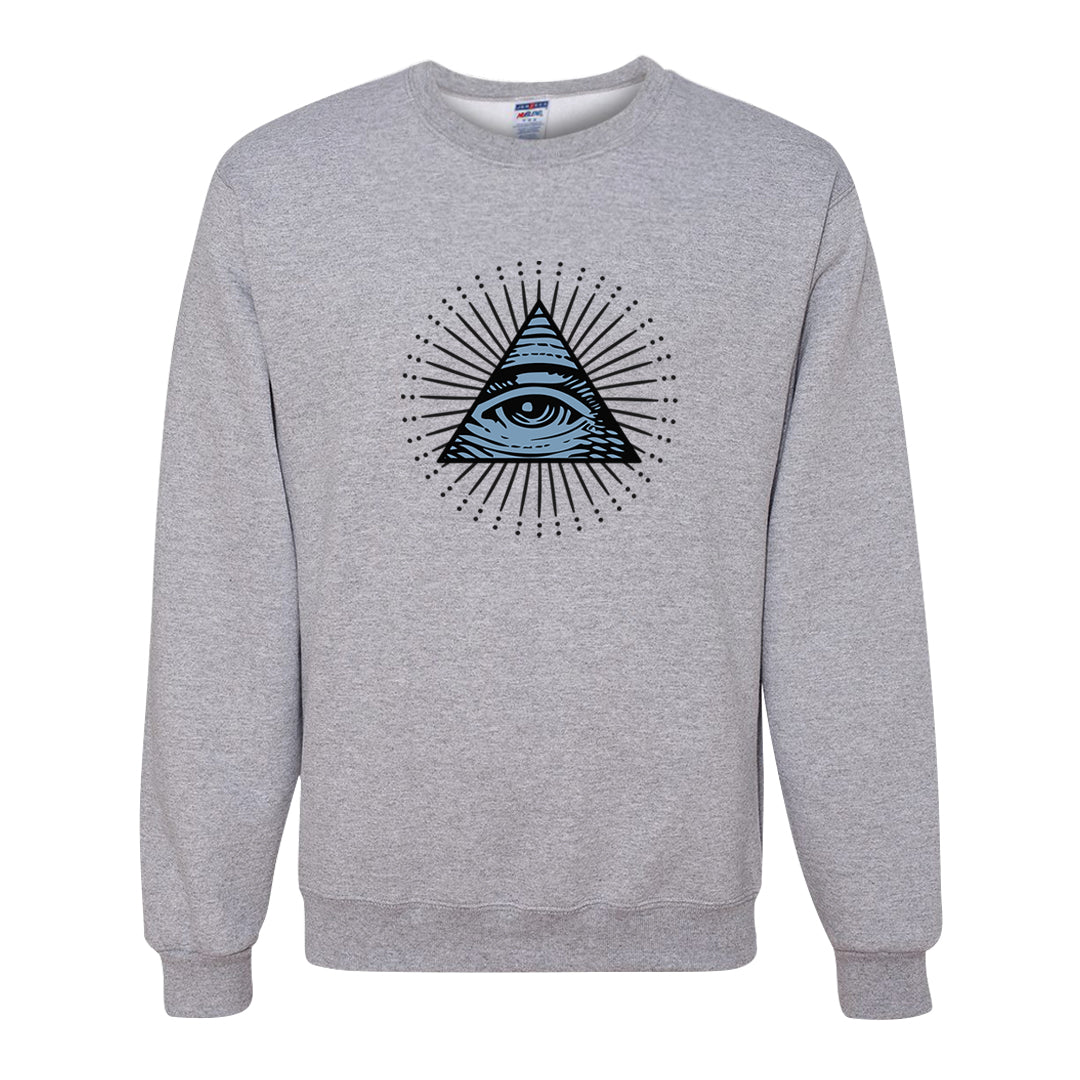 Blue Grey 13s Crewneck Sweatshirt | All Seeing Eye, Ash