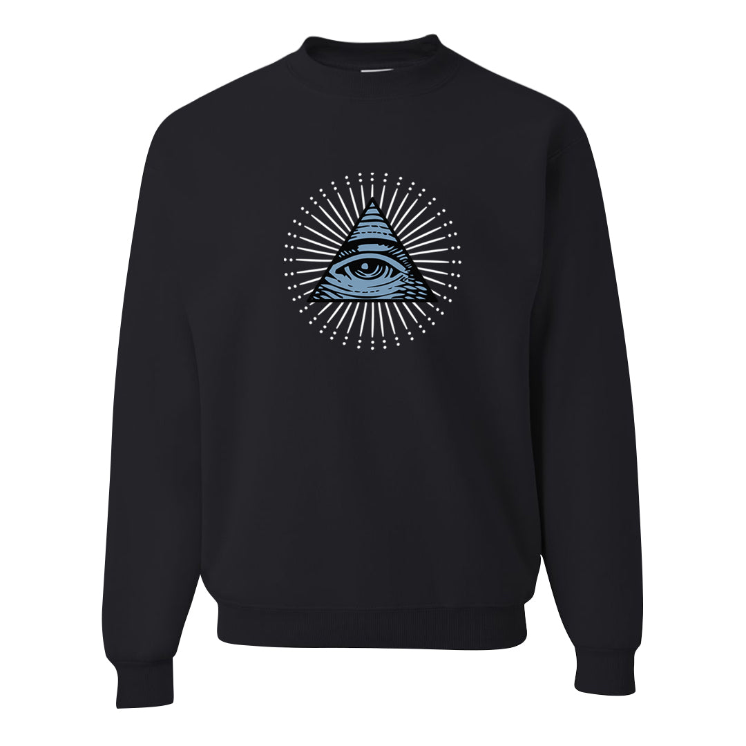 Blue Grey 13s Crewneck Sweatshirt | All Seeing Eye, Black