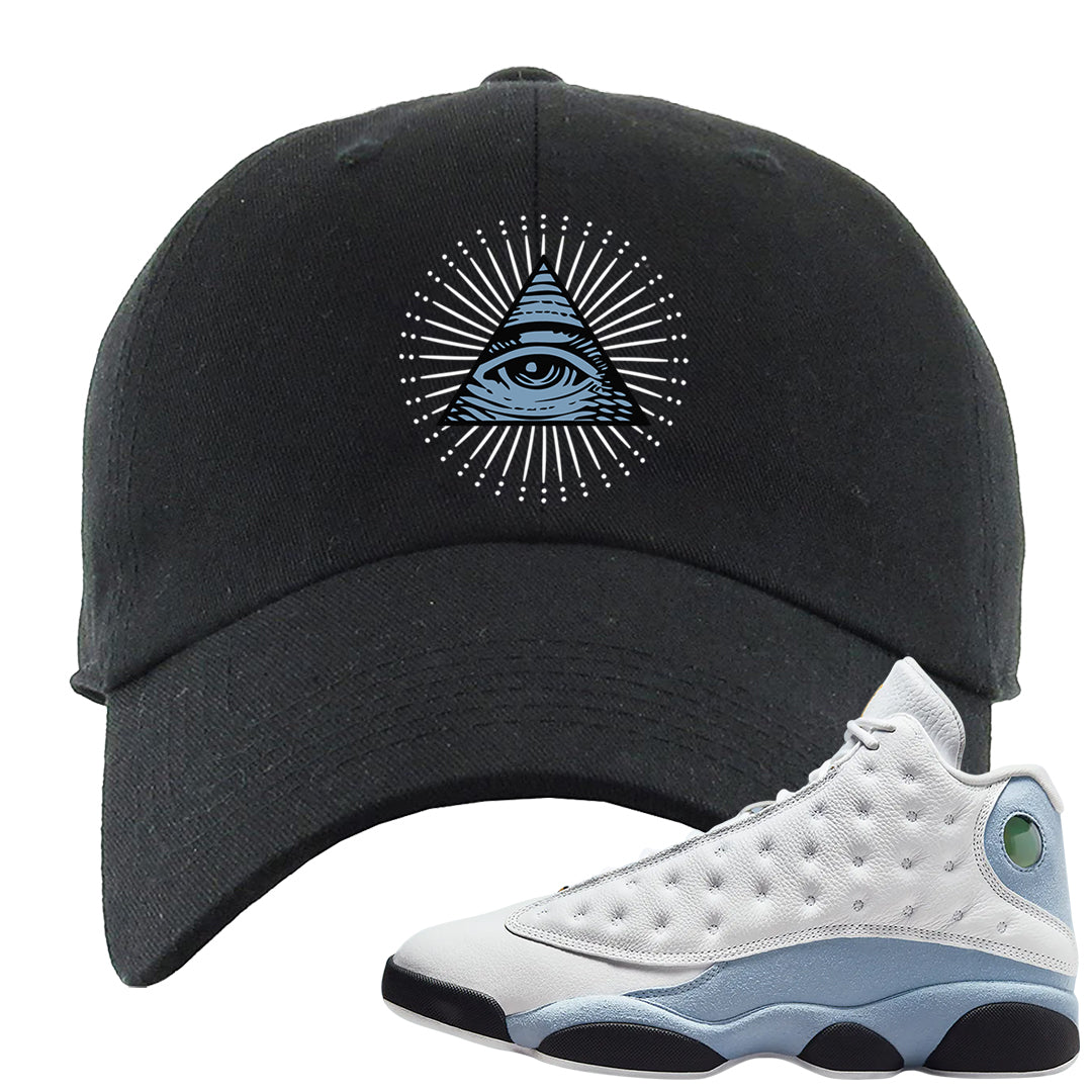 Blue Grey 13s Dad Hat | All Seeing Eye, Black