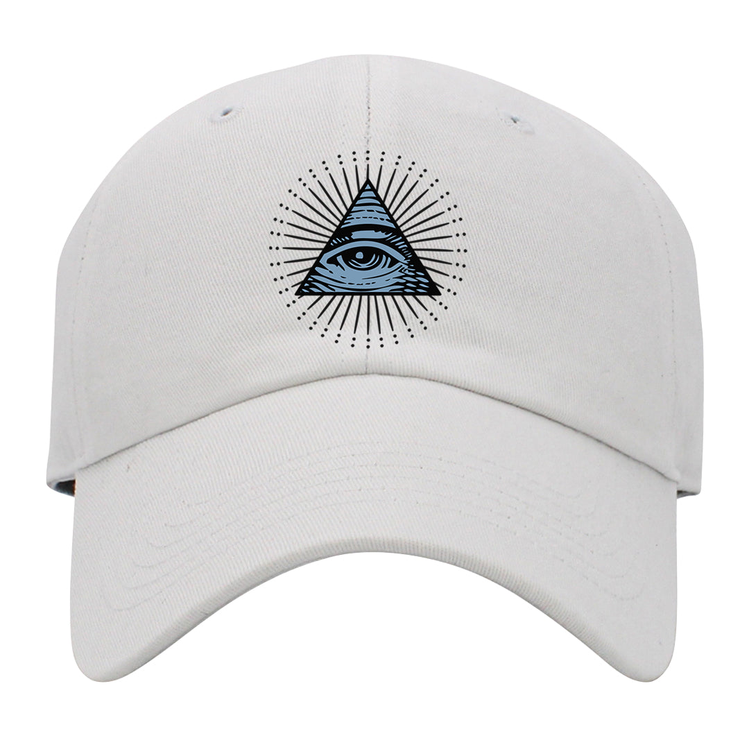 Blue Grey 13s Dad Hat | All Seeing Eye, White