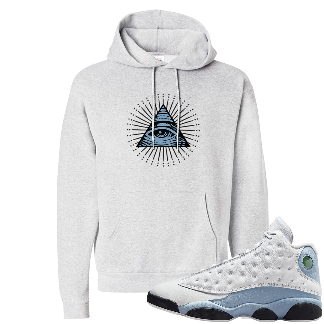 Blue Grey 13s Hoodie | All Seeing Eye, Ash