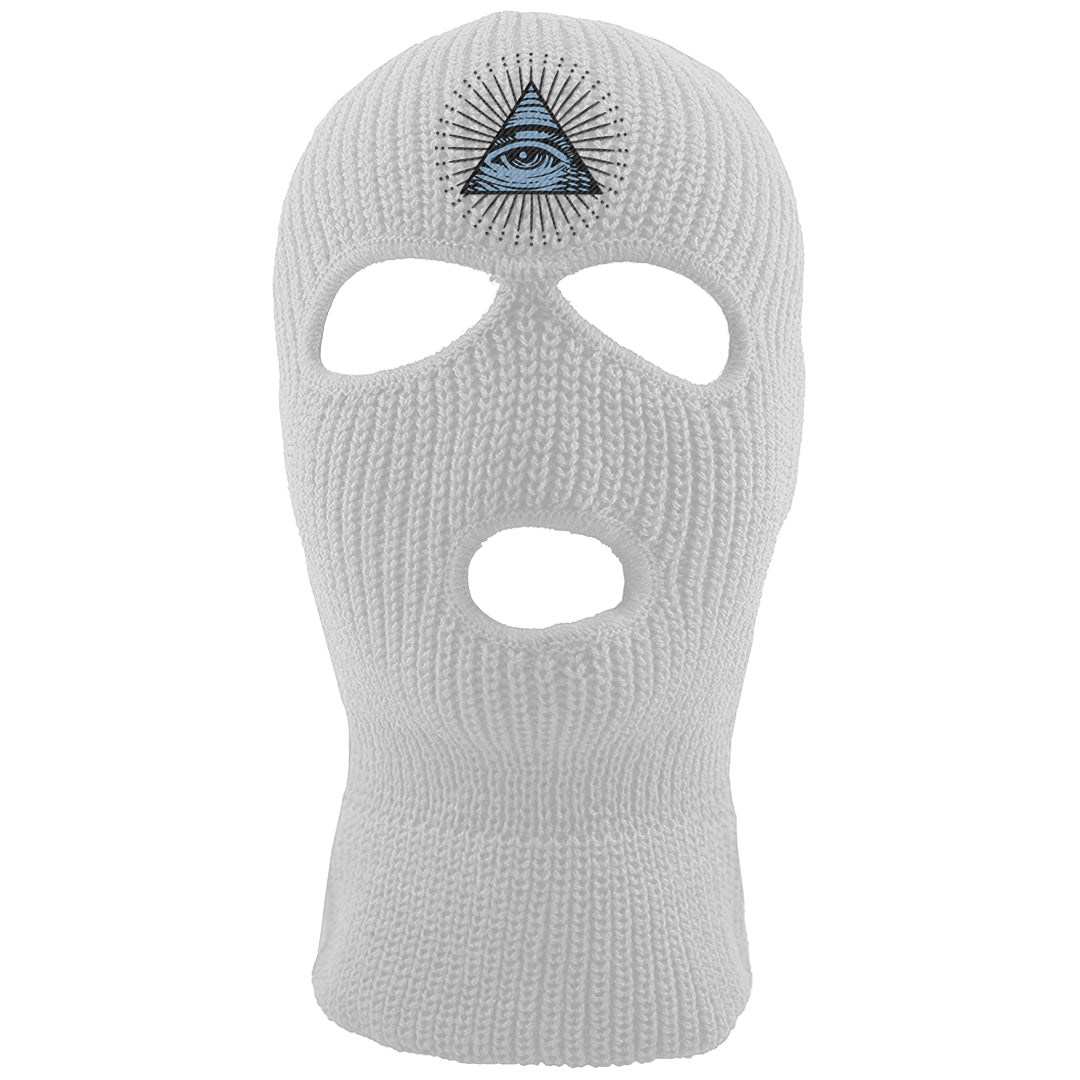 Blue Grey 13s Ski Mask | All Seeing Eye, White