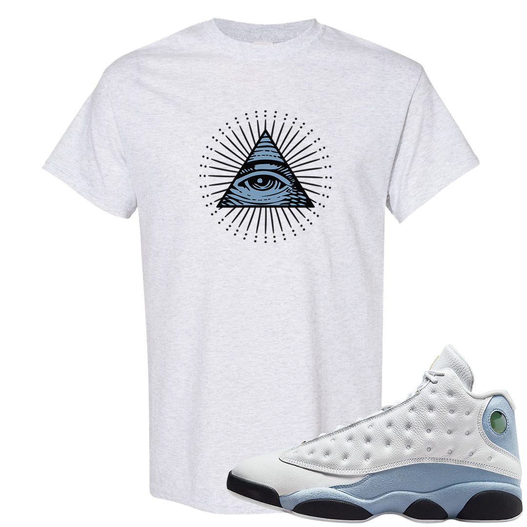 Blue Grey 13s T Shirt | All Seeing Eye, Ash