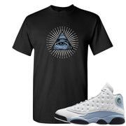 Blue Grey 13s T Shirt | All Seeing Eye, Black