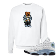 Blue Grey 13s Crewneck Sweatshirt | Sweater Bear, White