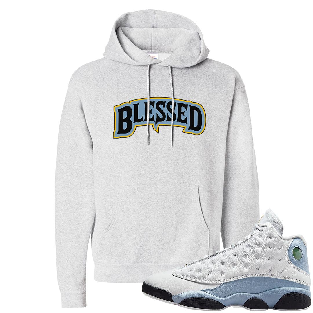 Blue Grey 13s Hoodie | Blessed Arch, Ash