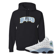 Blue Grey 13s Hoodie | Blessed Arch, Black