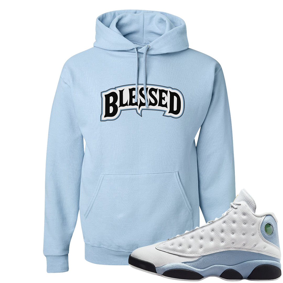 Blue Grey 13s Hoodie | Blessed Arch, Light Blue