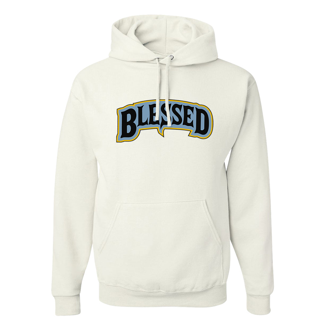 Blue Grey 13s Hoodie | Blessed Arch, White