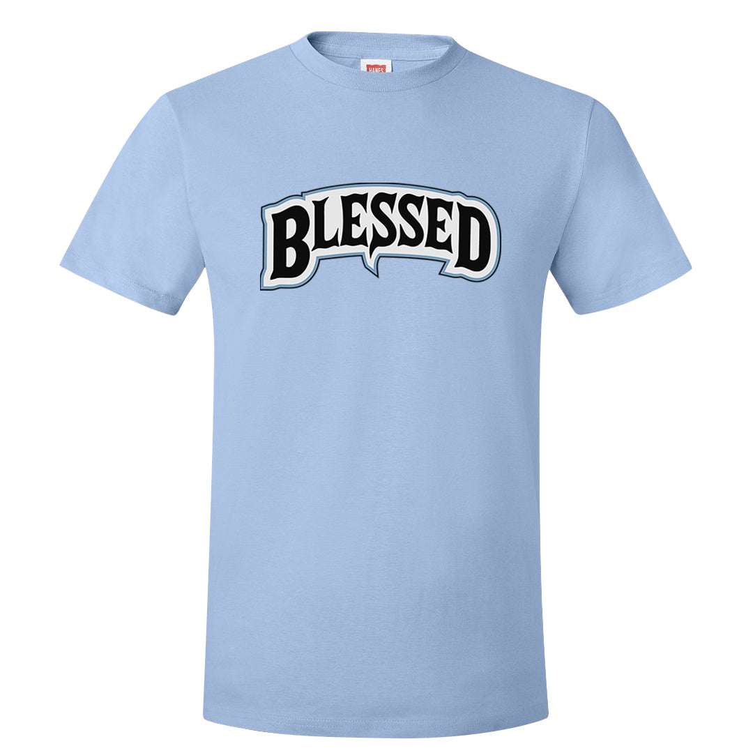 Blue Grey 13s T Shirt | Blessed Arch, Light Blue