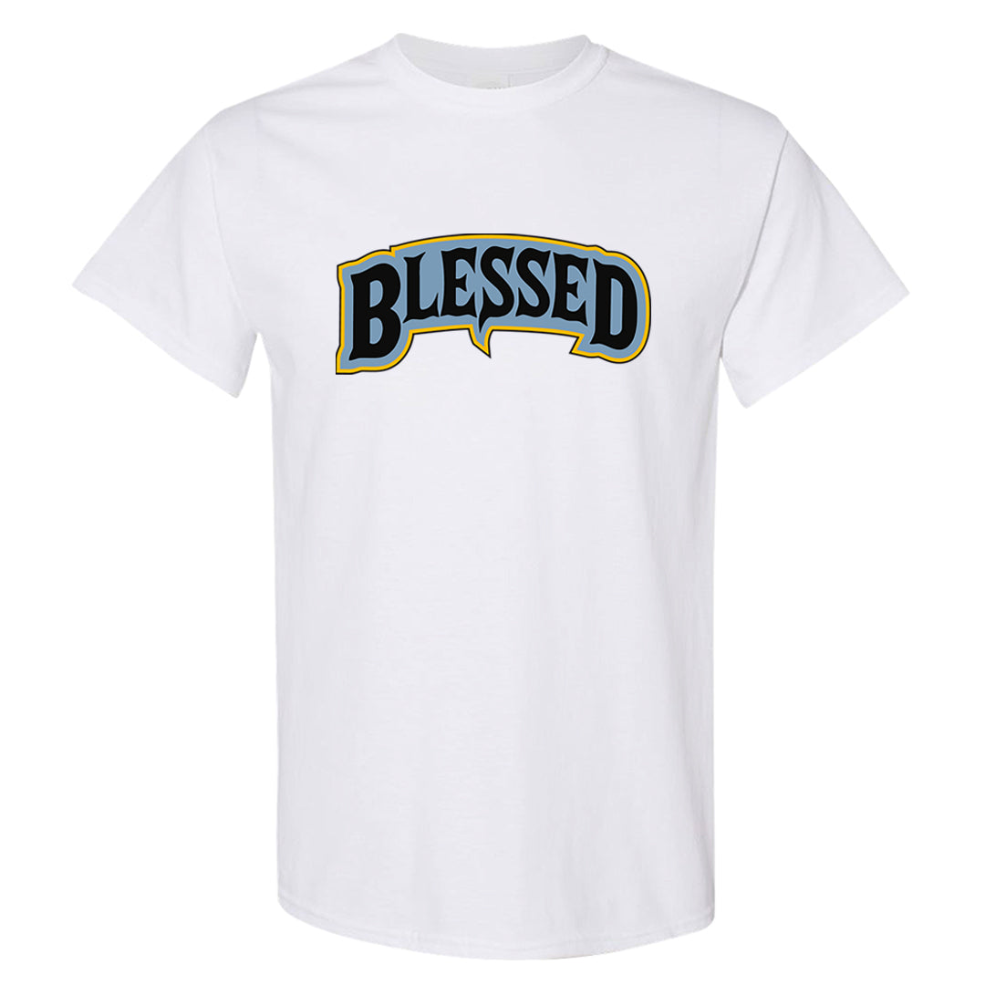 Blue Grey 13s T Shirt | Blessed Arch, White