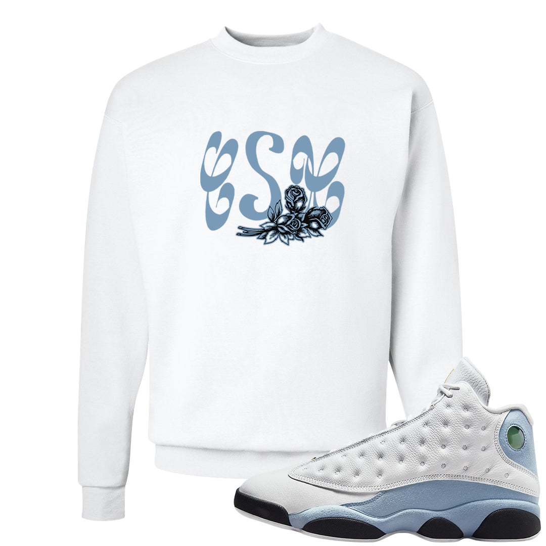 Blue Grey 13s Crewneck Sweatshirt | Certified Sneakerhead, White