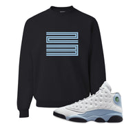 Blue Grey 13s Crewneck Sweatshirt | Double Line 23, Black