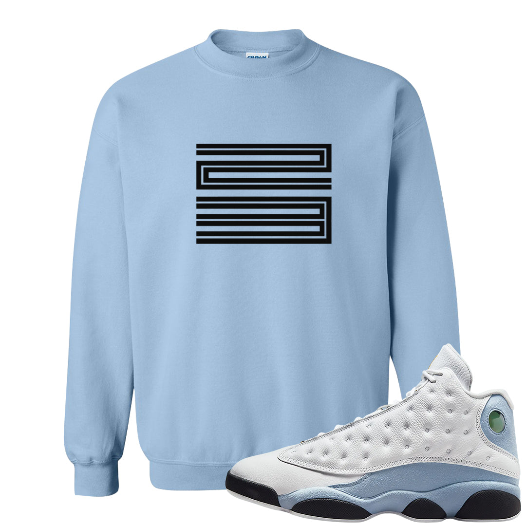 Blue Grey 13s Crewneck Sweatshirt | Double Line 23, Light Blue
