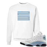 Blue Grey 13s Crewneck Sweatshirt | Double Line 23, White