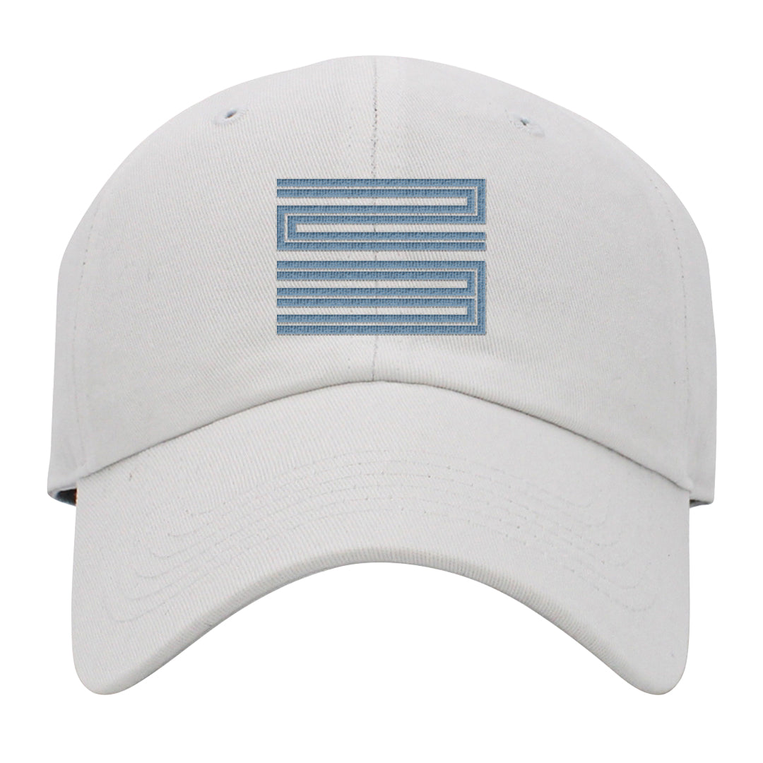 Blue Grey 13s Dad Hat | Double Line 23, White
