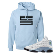 Blue Grey 13s Hoodie | Double Line 23, Light Blue