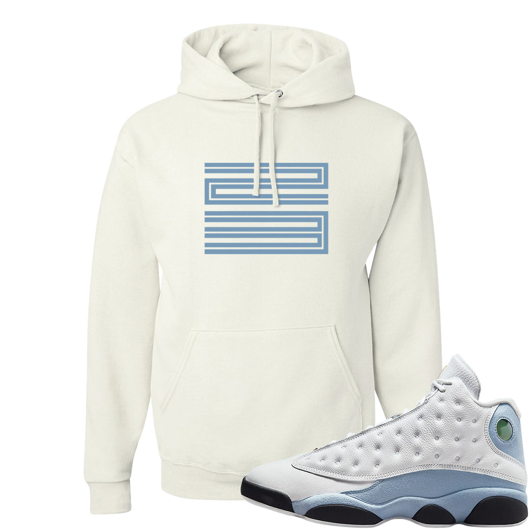 Blue Grey 13s Hoodie | Double Line 23, White