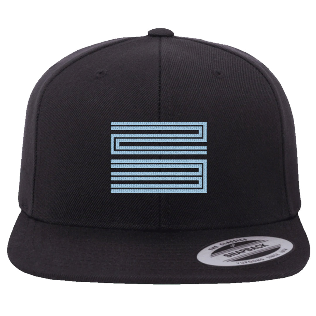 Blue Grey 13s Snapback Hat | Double Line 23, Black