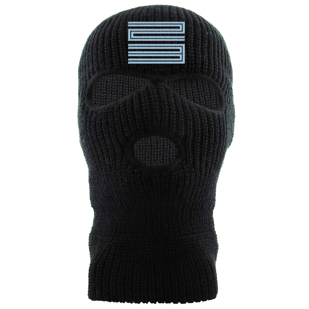 Blue Grey 13s Ski Mask | Double Line 23, Black
