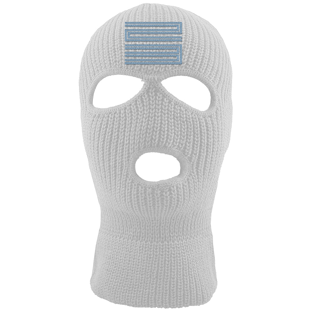 Blue Grey 13s Ski Mask | Double Line 23, White