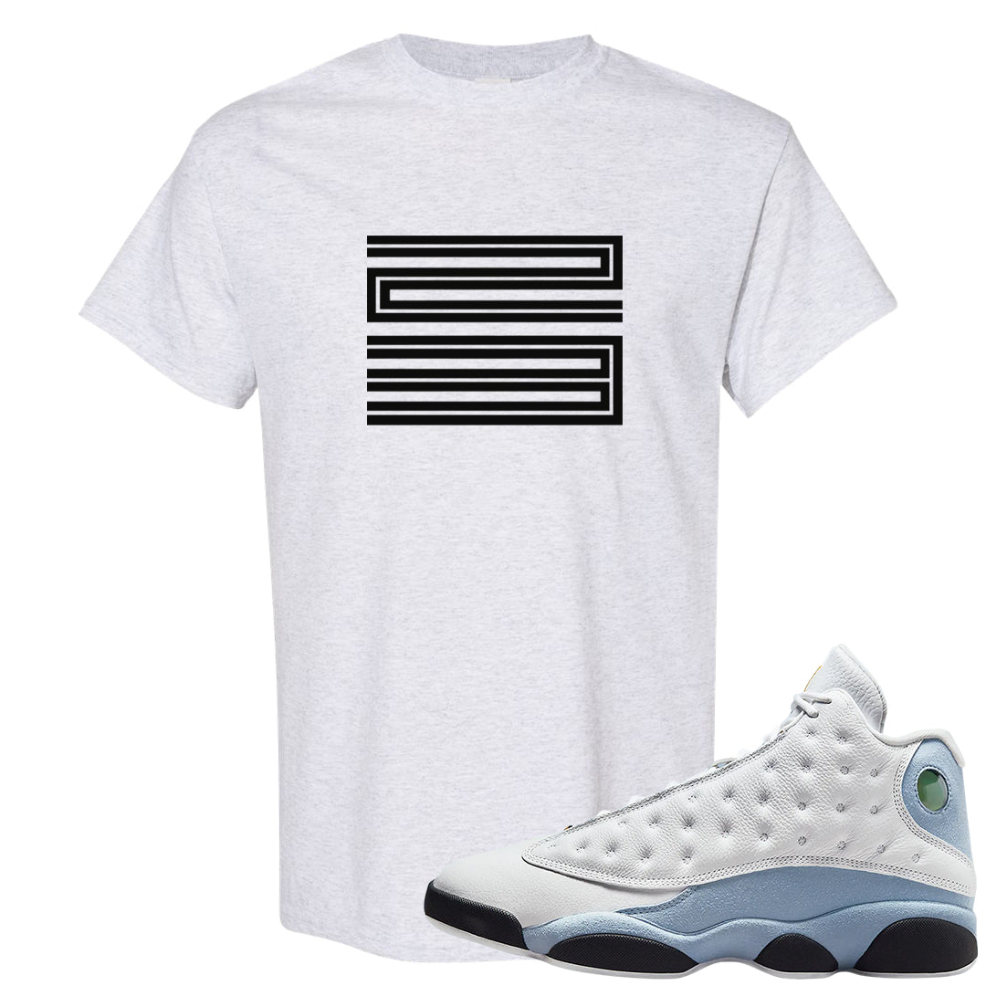 Blue Grey 13s T Shirt | Double Line 23, Ash