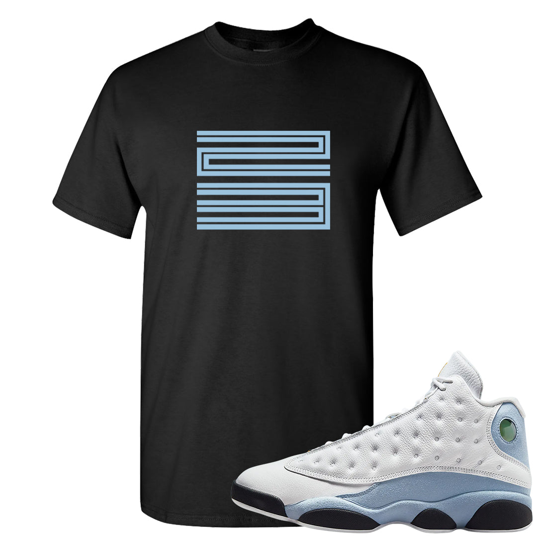 Blue Grey 13s T Shirt | Double Line 23, Black