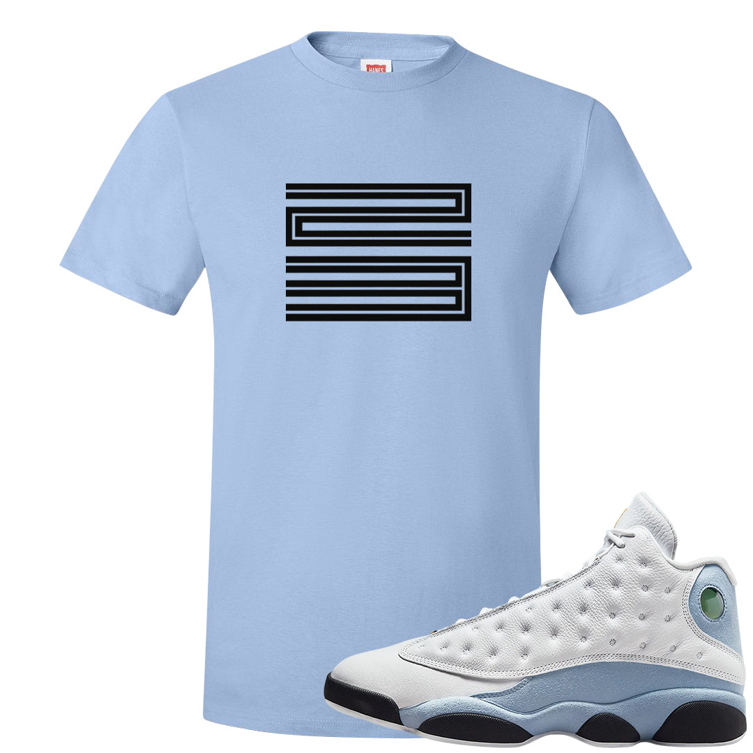 Blue Grey 13s T Shirt | Double Line 23, Light Blue