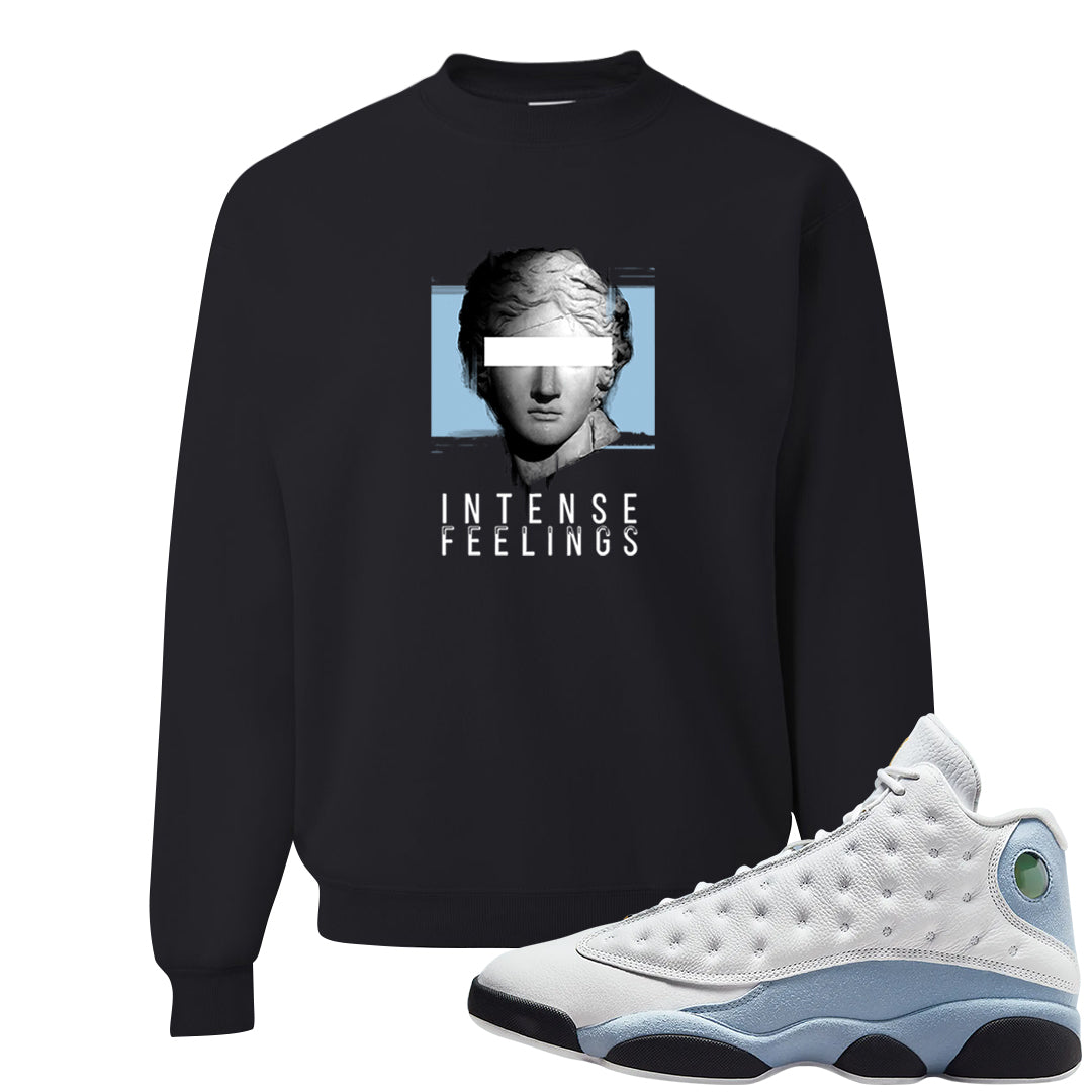Blue Grey 13s Crewneck Sweatshirt | Intense Feelings, Black