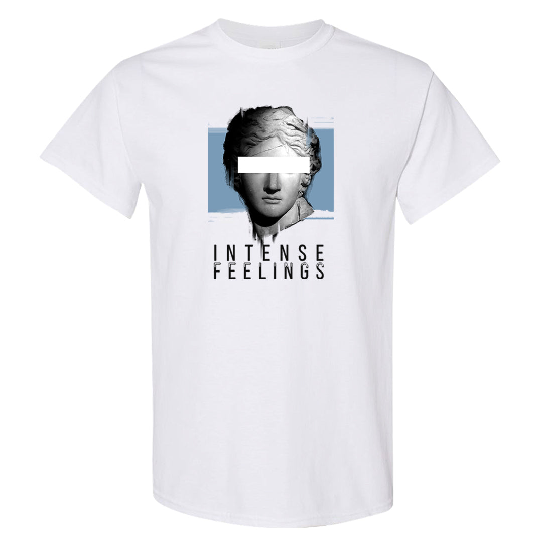 Blue Grey 13s T Shirt | Intense Feelings, White