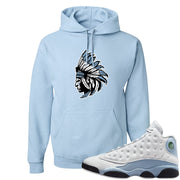 Blue Grey 13s Hoodie | Indian Chief, Light Blue