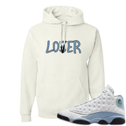 Blue Grey 13s Hoodie | Lover, White