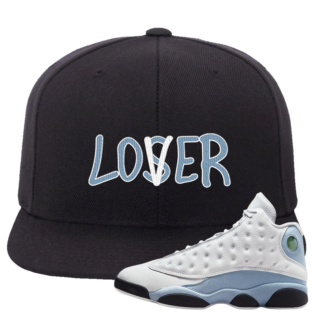 Blue Grey 13s Snapback Hat | Lover, Black