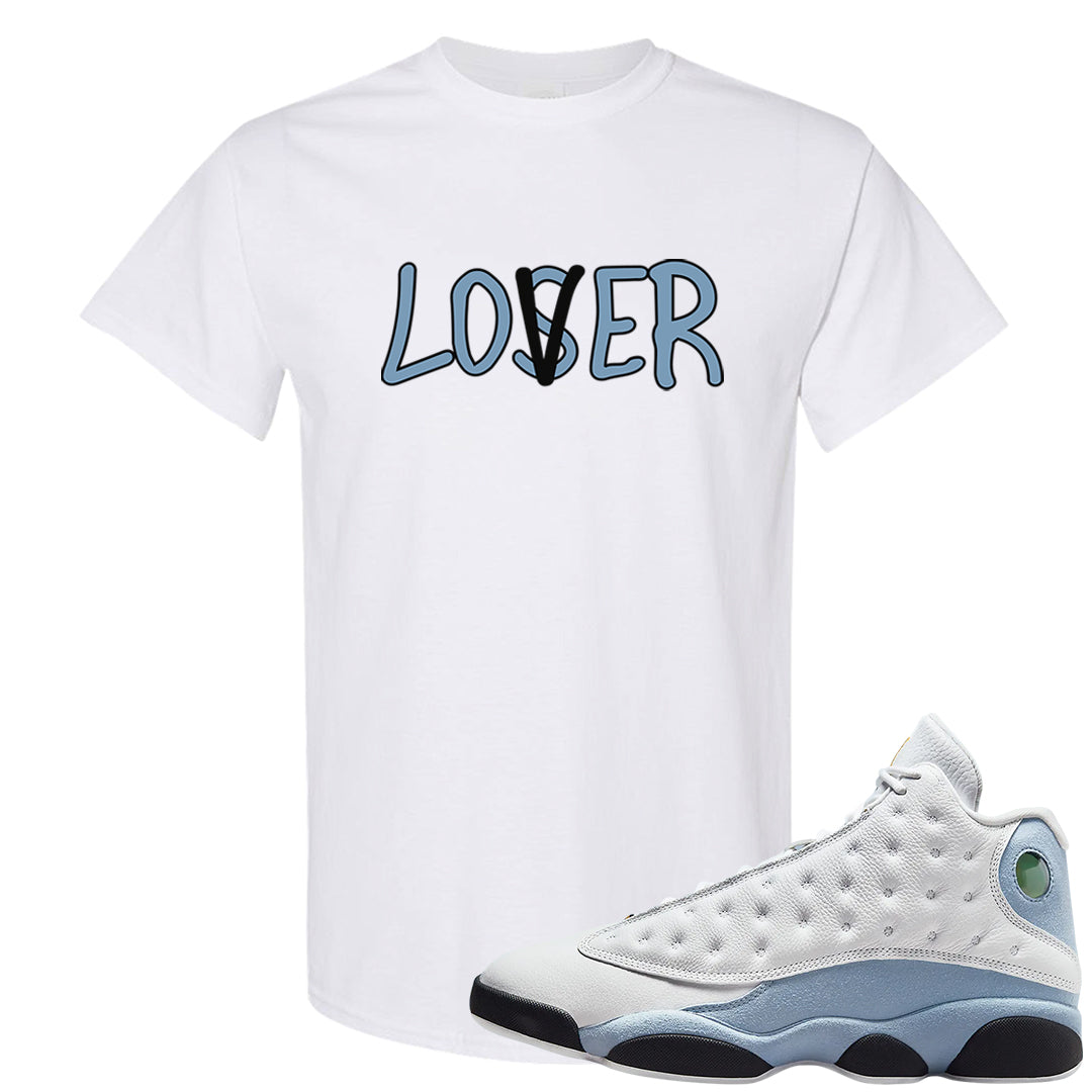 Blue Grey 13s T Shirt | Lover, White