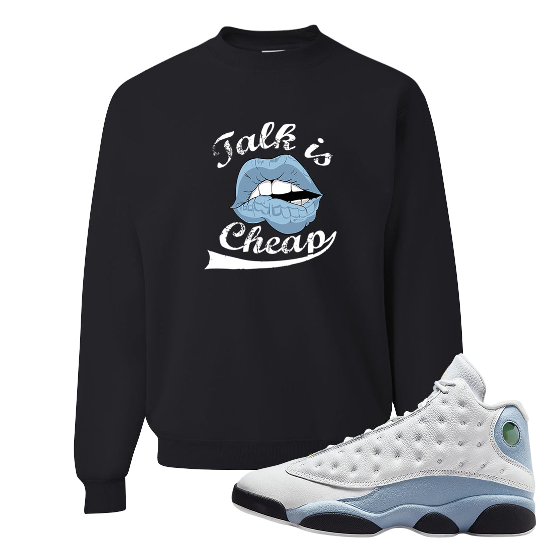 Blue Grey 13s Crewneck Sweatshirt | Talk Lips, Black