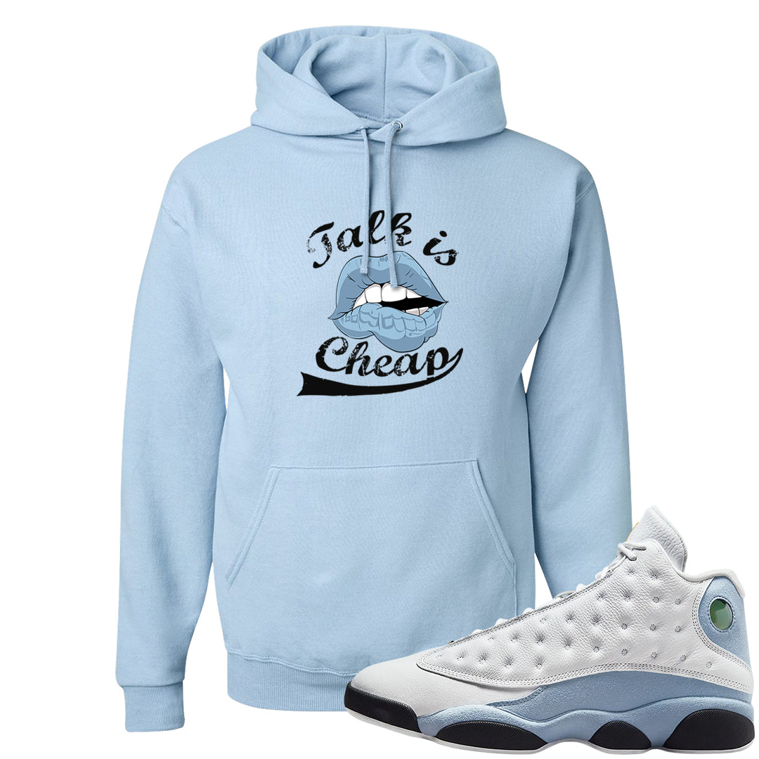 Blue Grey 13s Hoodie | Talk Lips, Light Blue