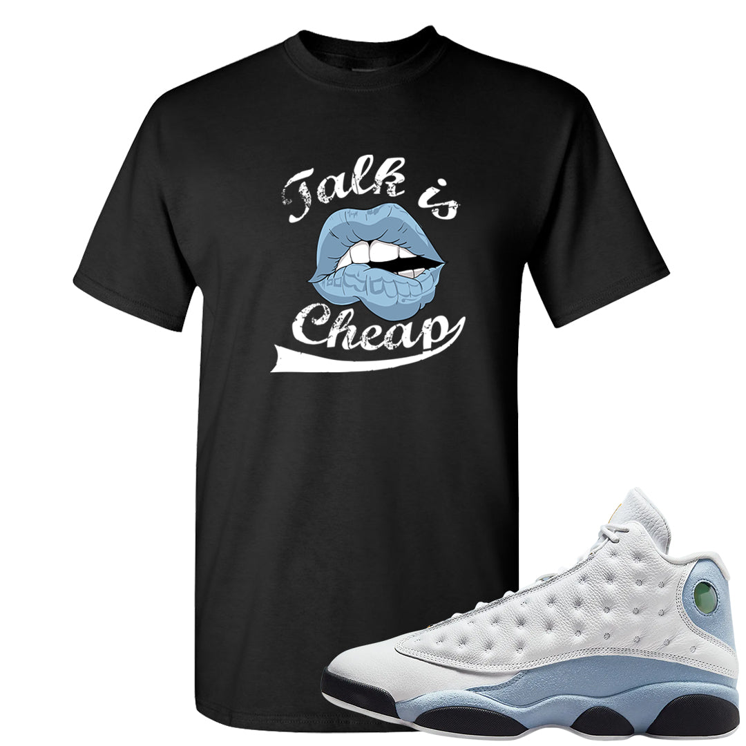 Blue Grey 13s T Shirt | Talk Lips, Black