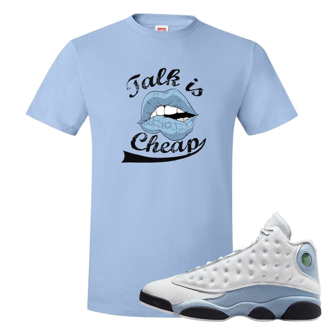 Blue Grey 13s T Shirt | Talk Lips, Light Blue