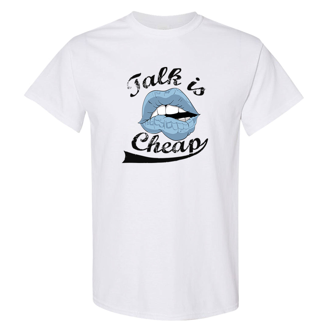 Blue Grey 13s T Shirt | Talk Lips, White