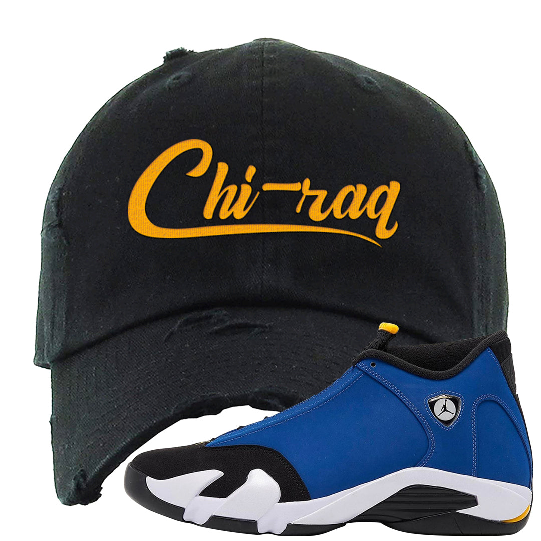 Laney 14s Distressed Dad Hat | Chiraq, Black