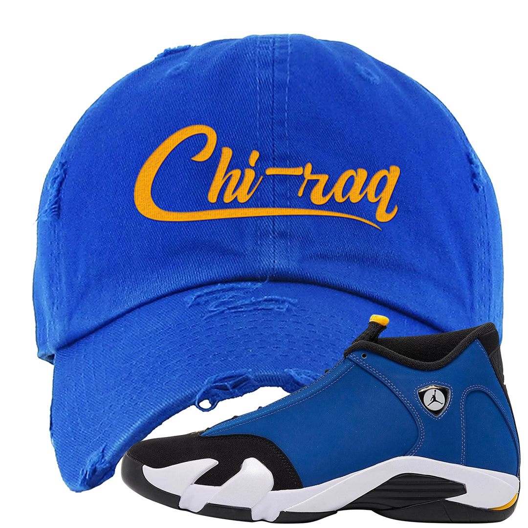 Laney 14s Distressed Dad Hat | Chiraq, Royal