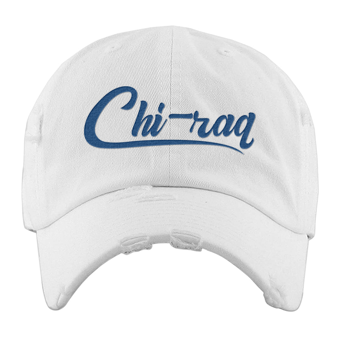 Laney 14s Distressed Dad Hat | Chiraq, White