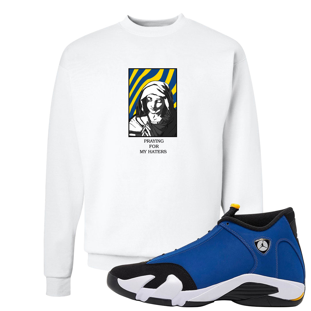 Laney 14s Crewneck Sweatshirt | God Told Me, White