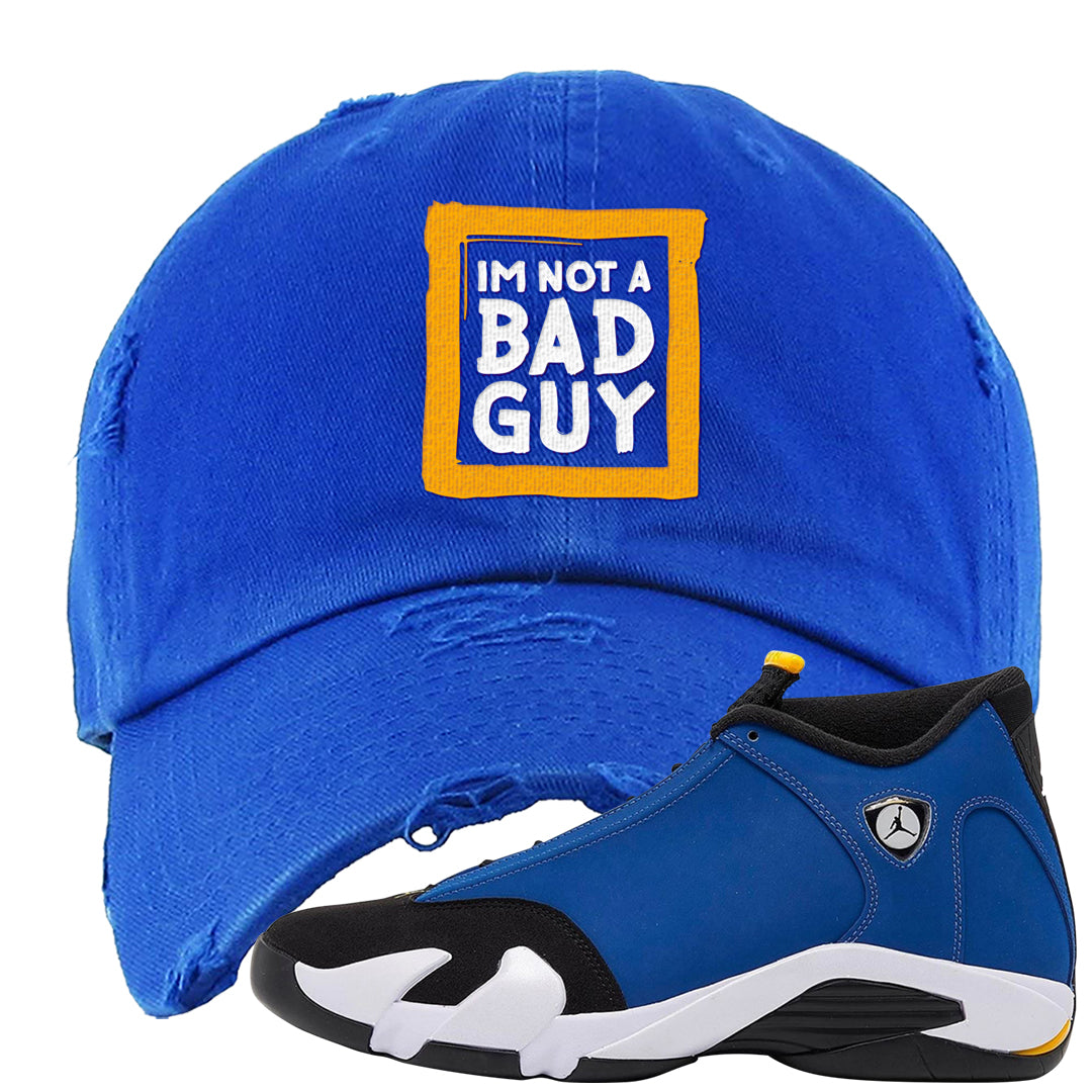 Laney 14s Distressed Dad Hat | I'm Not A Bad Guy, Royal