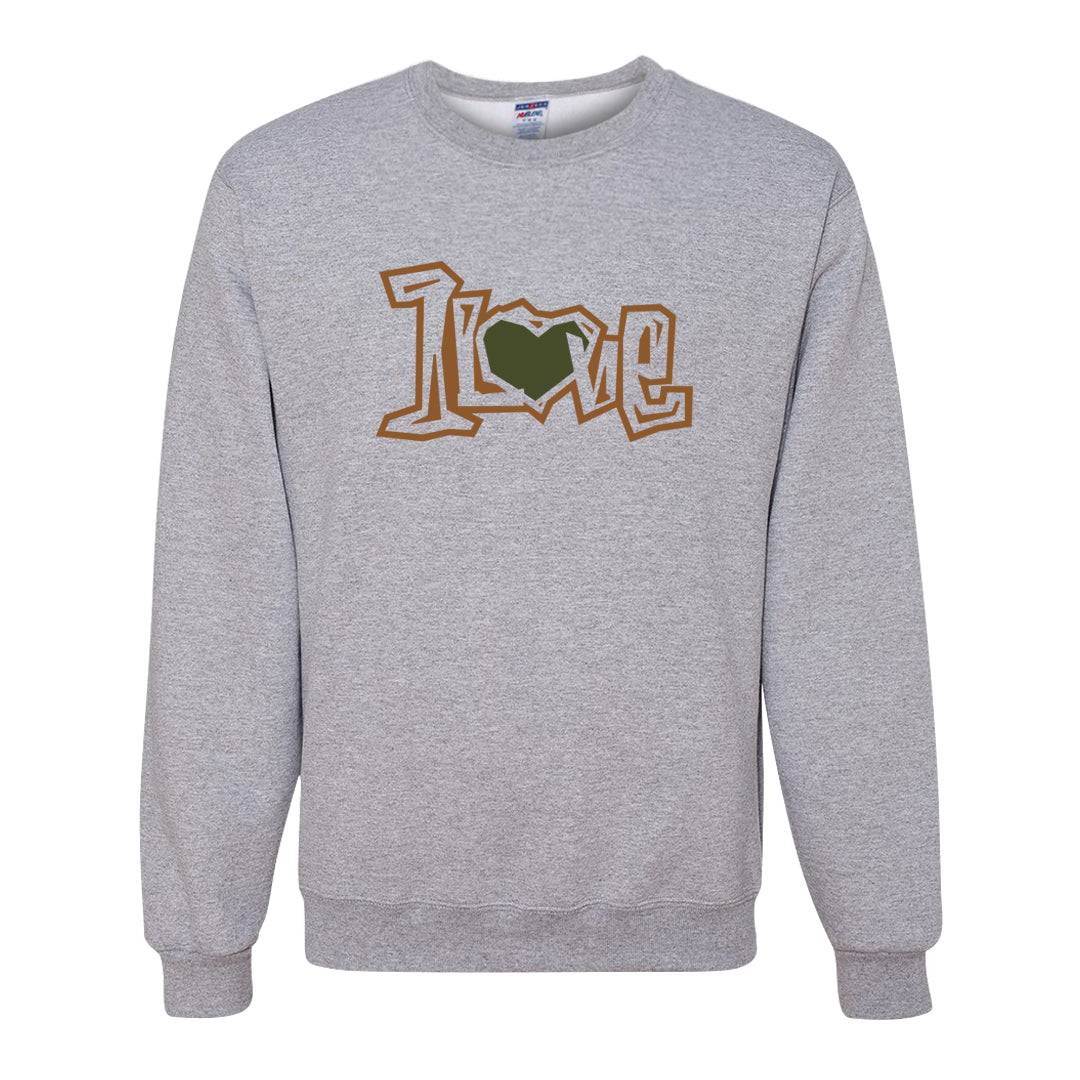 Brown Olive 1s Crewneck Sweatshirt | 1 Love, Ash