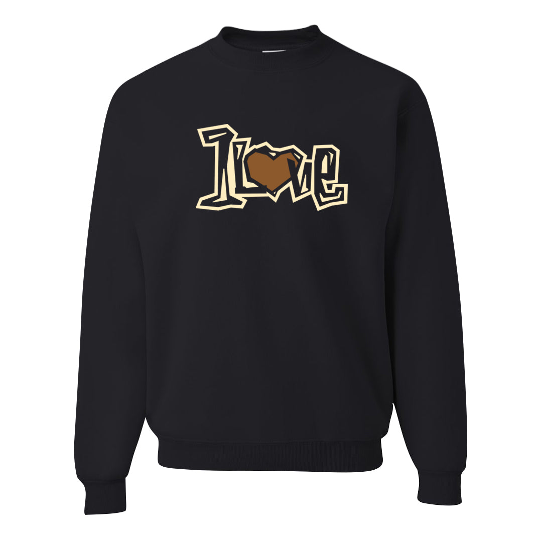 Brown Olive 1s Crewneck Sweatshirt | 1 Love, Black