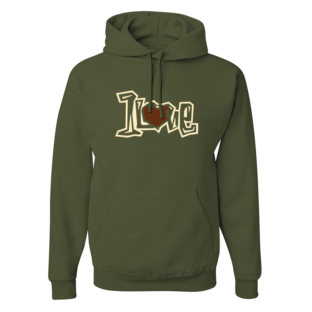 Brown Olive 1s Hoodie | 1 Love, Military Green