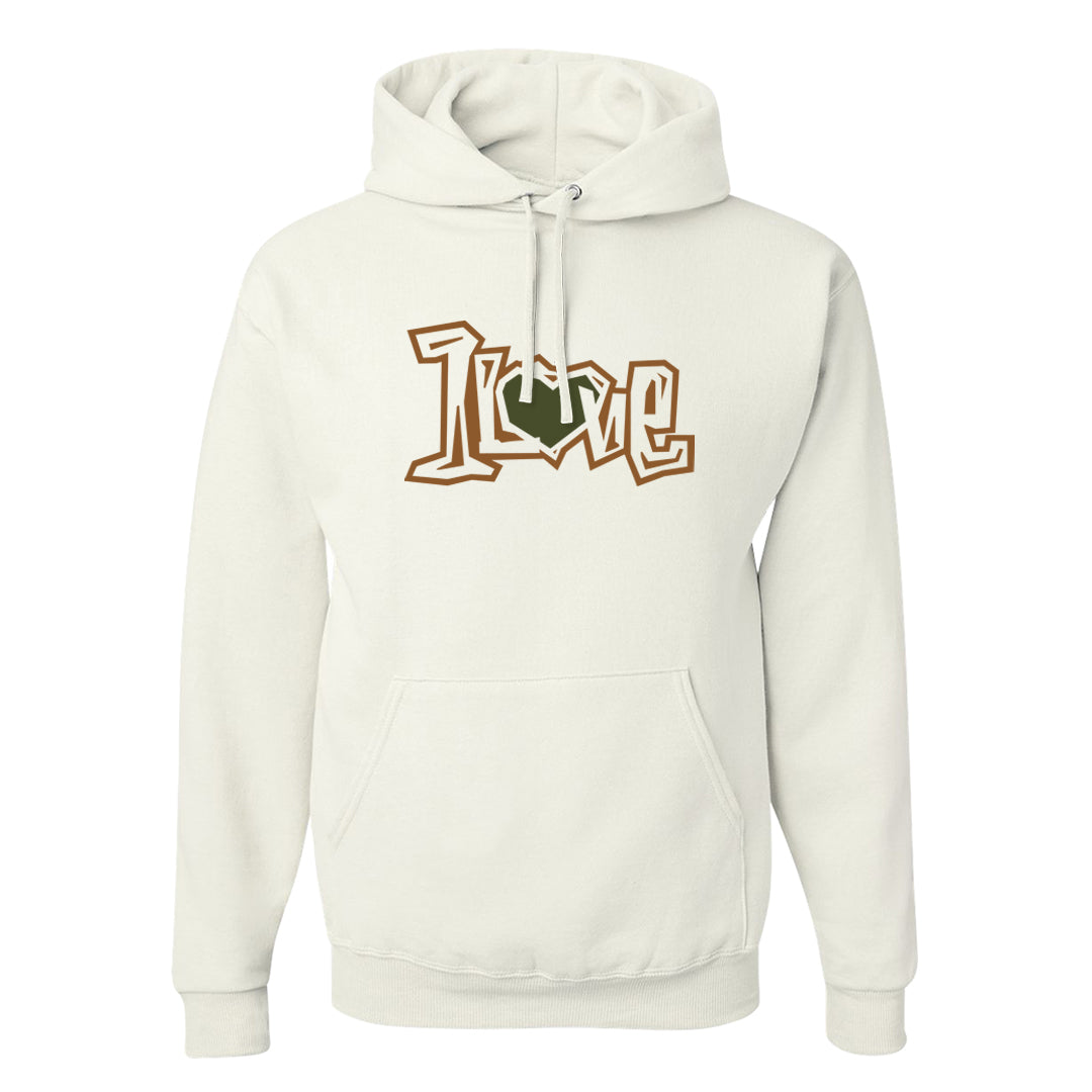 Brown Olive 1s Hoodie | 1 Love, White